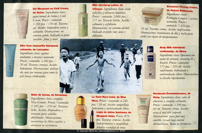 Exfoliante o makeup collage ideologica fotografia arte politica subvertising contrapublicidad Antonio Beltran
