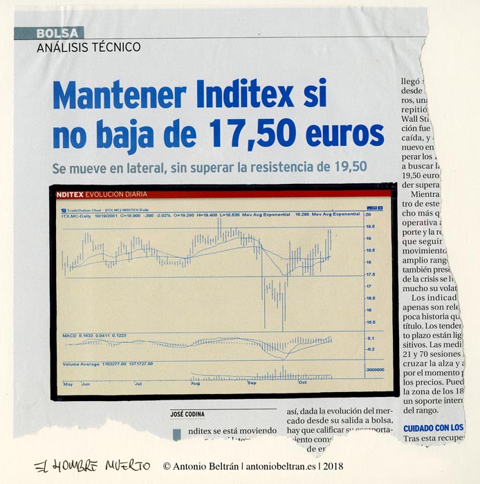 hombre muerto collage grafico bolsa arte politica sociologia antropologia Antonio Beltran