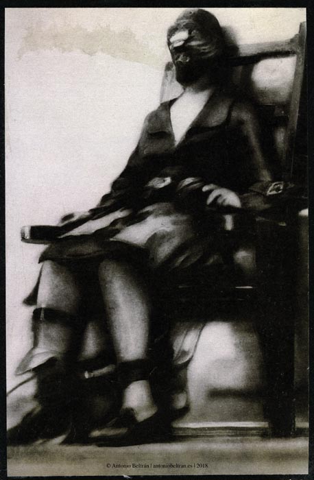 Retrato Marinetti silla electrica Walter Benjamin collage ideologica fotografia arte dibujo politica sociologia antropologia Antonio Beltran
