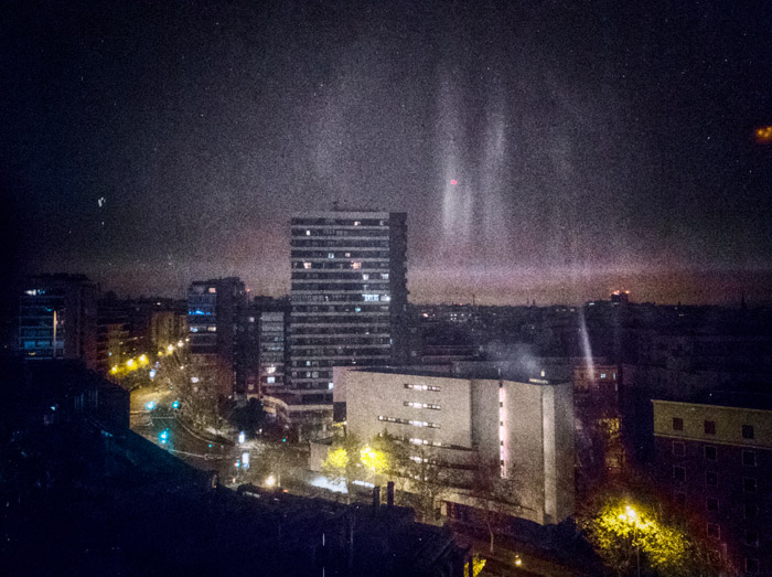 vista aerea edificios de noche