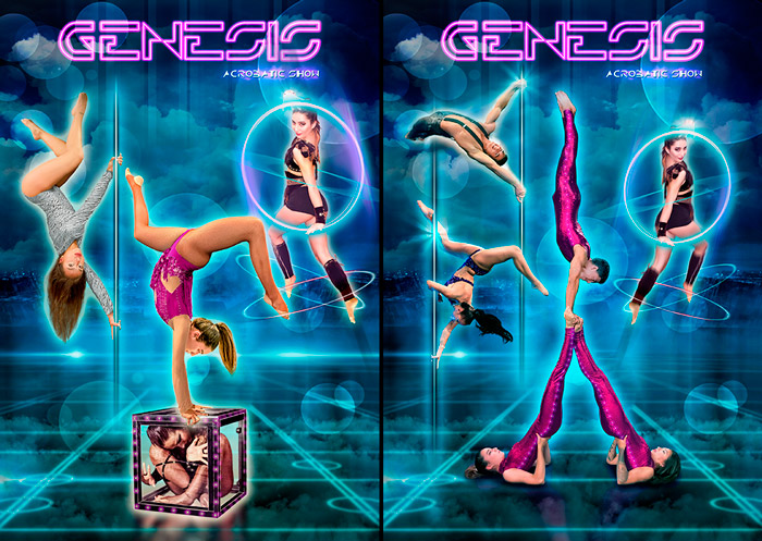 poster del espectáculo de acrobacia Génesis
