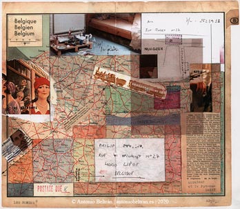 mapa viaje diario collage imagen poesia autorretrato antonio beltran