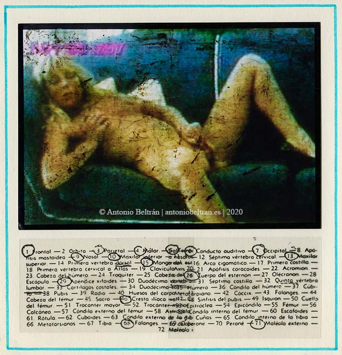 mujer masturbandose en sofa erotica desnudo collage poesia arte antonio beltran