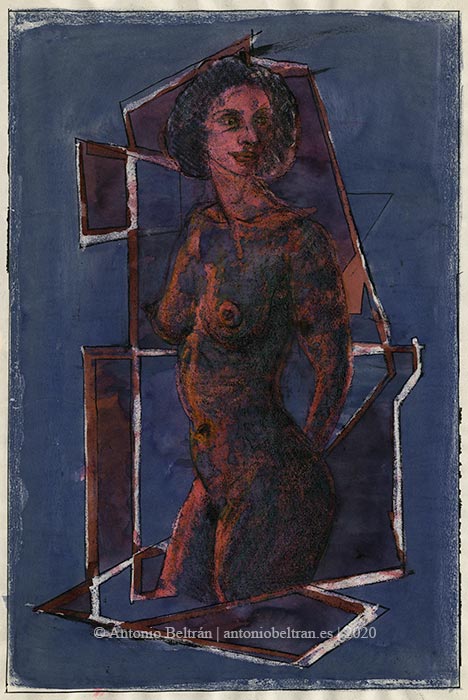 mujer desnuda geometria dibujo poesia arte antonio beltran
