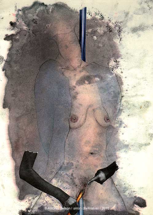 manos masturban a una mujer erotica desnudo collage poesia subvertising contrapublicidad antonio beltran