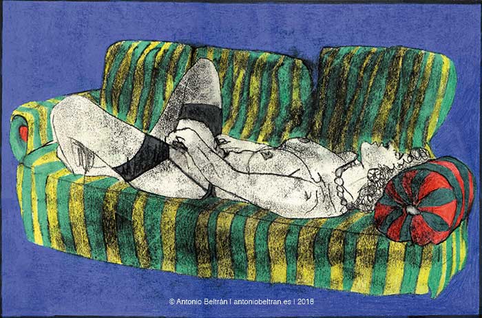 odalisca masturbandose en sofa matisse erotica desnudo dibujo poesia arte antonio beltran