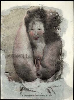 mujer abierta de piernas sexo collage dibujo poesia erotica arte biopolitica subvertising contrapublicidad antonio beltran