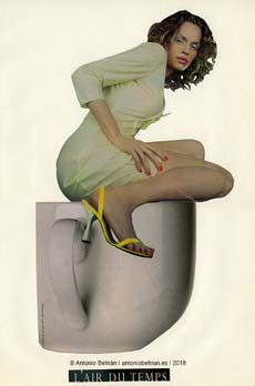 mujer sentada en taza collage poesia erotica arte subvertising contrapublicidad biopolitica Antonio Beltran