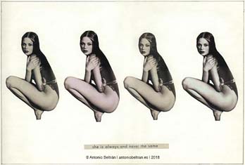 cuatro mujeres collage poesia erotica subvertising contrapublicidad biopolitica Antonio Beltran