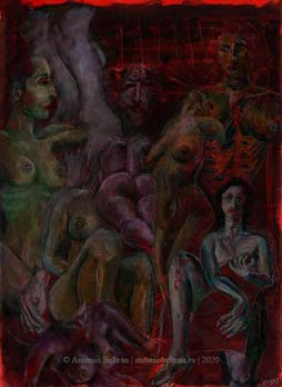 cuerpos de mujeres anatomia autorretrato dibujo pintura erotica poesia Antonio Beltran