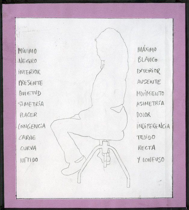 silueta de mujer dibujada con texto alrededor