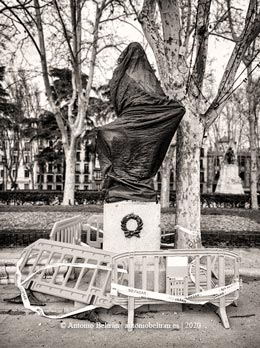 escultura tapada restauración fotografia poesia Antonio Beltran
