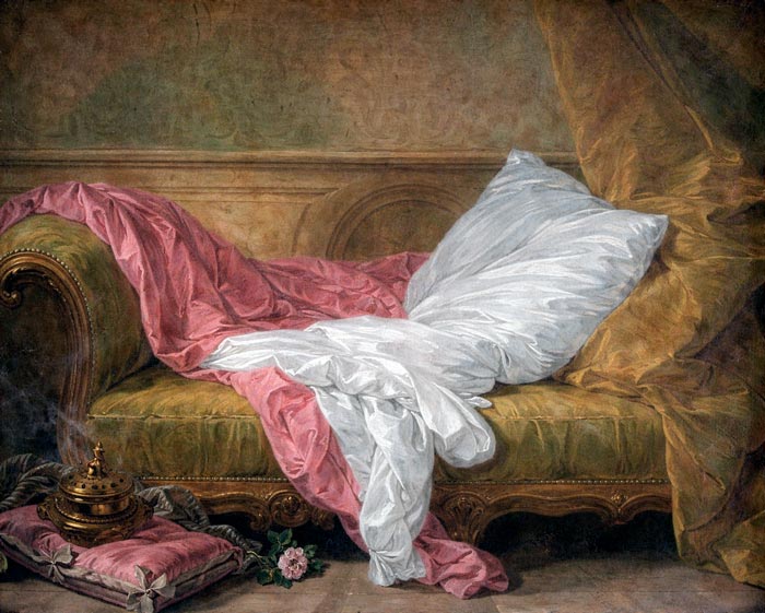 Lecho vac�o de la pintura <em>Joven recostada</em>, de Boucher.