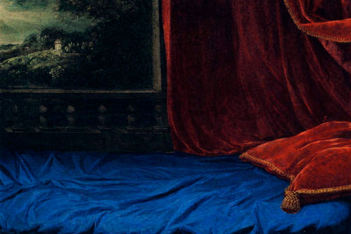 Lecho vac�o de la pintura <em>Venus durmiente</em>, de Artemisia Gentileschi.