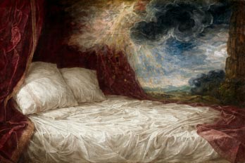 Lecho vac�o de la pintura <em>D�nae</em>, de Tiziano.